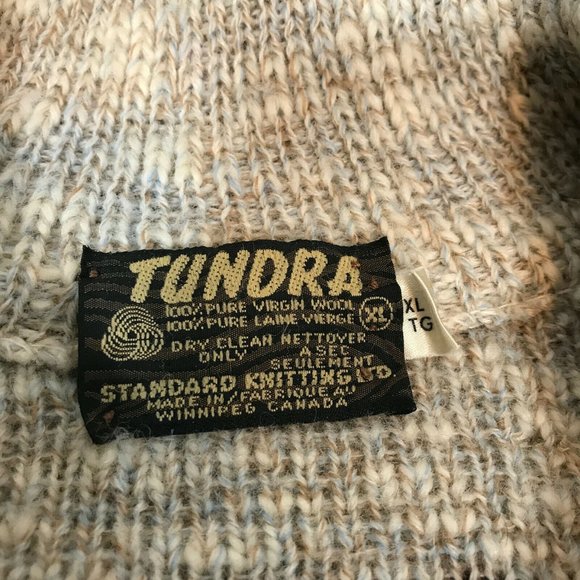 Vintage Tundra 100% Wool Shawl Collar Knit Sweater Womens XL Made in Canada - Picture 5 of 5